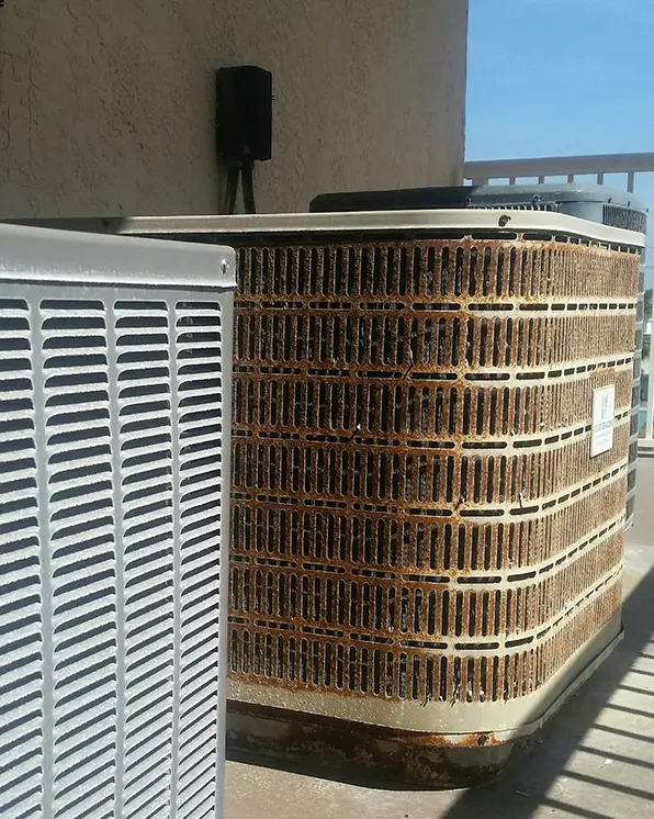 ac system in need of repair from rust